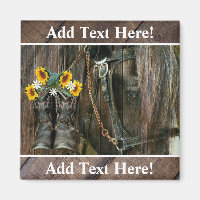 Pferde Cowboy Boots Sunflowers Rustic Barn Board