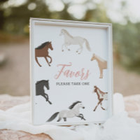 Pferde Cowgirl Reittier Geburtstagsfavors Zeichen