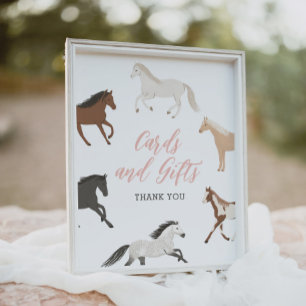 Pferde Cowgirl Reittiere Geburtstagskarten und Ges Poster