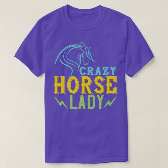 Pferde Crazy Pferde Lady T-Shirt (Design vorne)