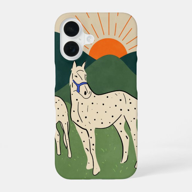 Pferde des Highland iPhone 16 Hülle (Rückseite)