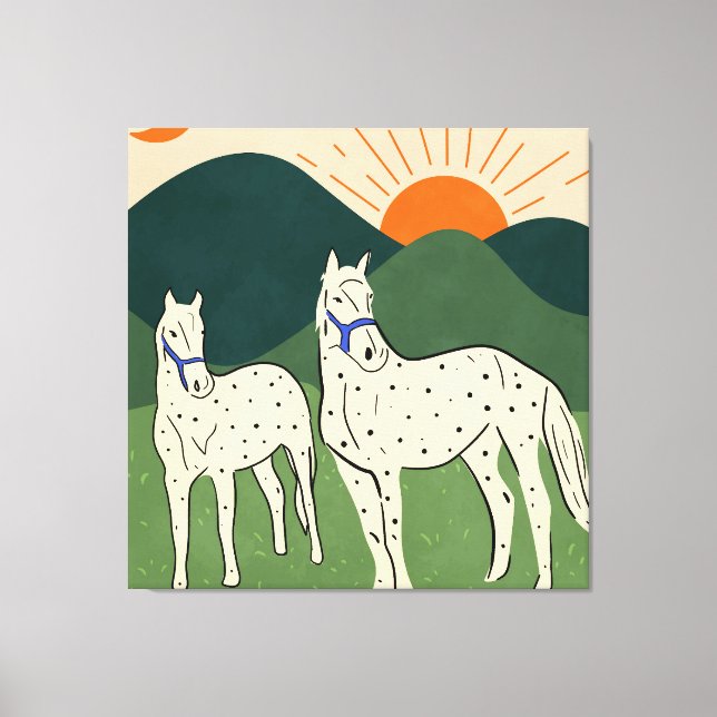 Pferde des Highlands Leinwanddruck (Vorderseite)