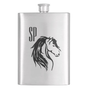 Pferde Design Monogramm Flachmann