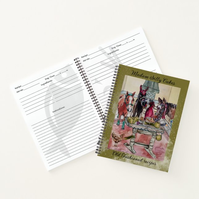 Pferde, die Apfelkuchen-Kochbuch machen Notizbuch (Innenseite)