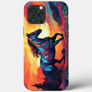 Pferde, die auf Abstrakten Kunstpferden laufen Case-Mate iPhone Hülle