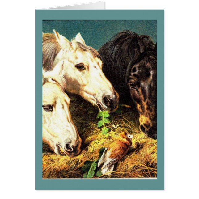 Pferde, die Heu essen (Vorne)