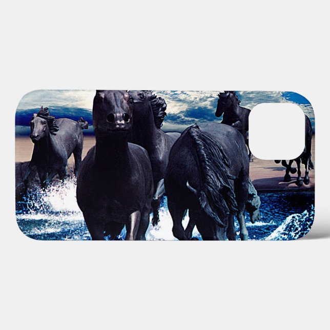Pferde, die im Wasser laufen Case-Mate iPhone Hülle (Rückseite (Horizontal))