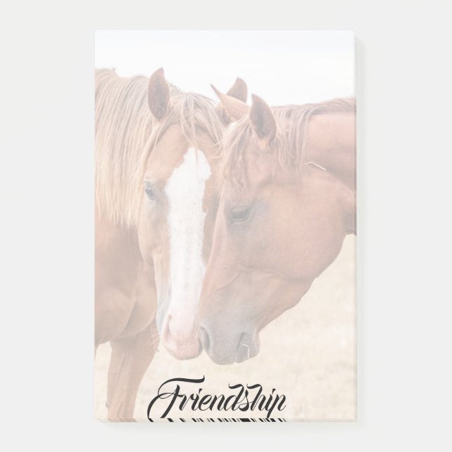 Pferde, die in einer Weide nass werden Post-it Klebezettel (Vorderseite)