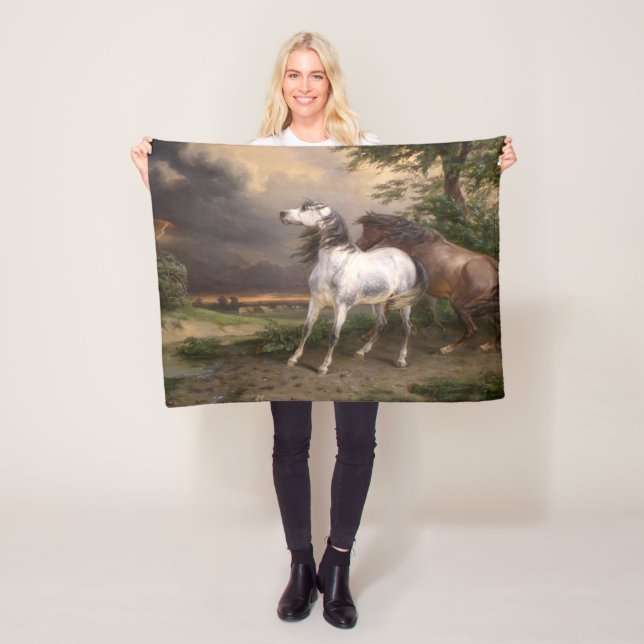 Pferde, die vom Sturm gefürchtet werden (Carle Ver Fleecedecke (Beispiel)