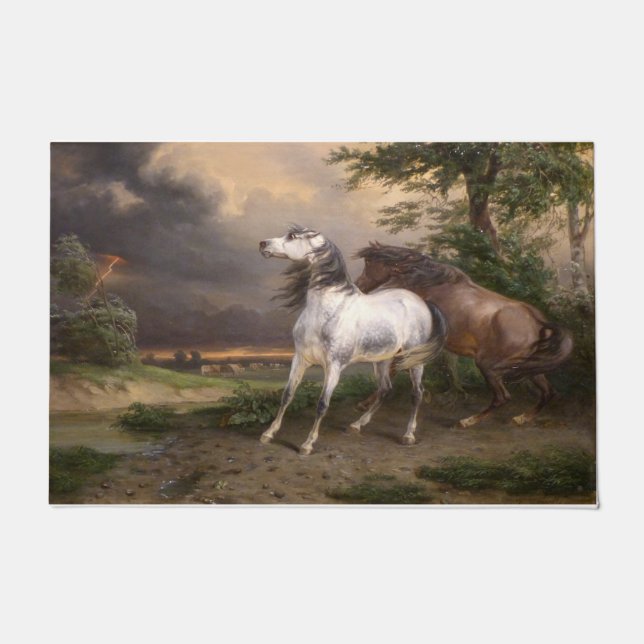 Pferde, die vom Sturm gefürchtet werden (Carle Ver Fußmatte (Vorderseite)