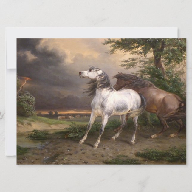 Pferde, die vom Sturm gefürchtet werden (Carle Ver Karte (Vorderseite)