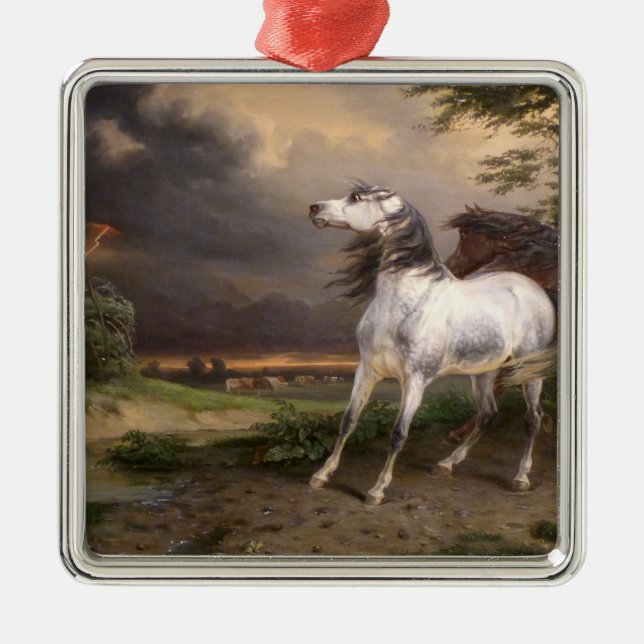 Pferde, die vom Sturm gefürchtet werden (Carle Ver Ornament Aus Metall (Vorne)