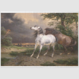 Pferde, die vom Sturm gefürchtet werden (Carle Ver Seidenpapier