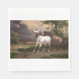 Pferde, die vom Sturm gefürchtet werden (Carle Ver Serviette