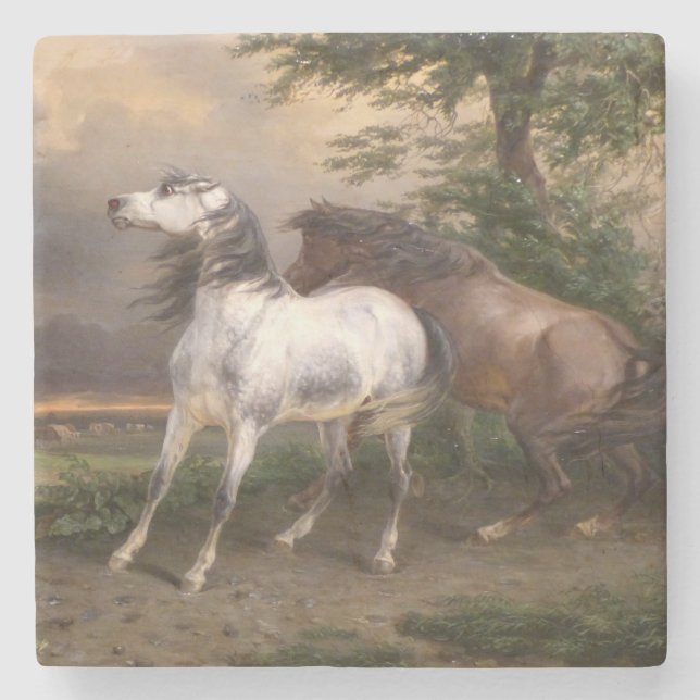 Pferde, die vom Sturm gefürchtet werden (Carle Ver Steinuntersetzer (Vorderseite)