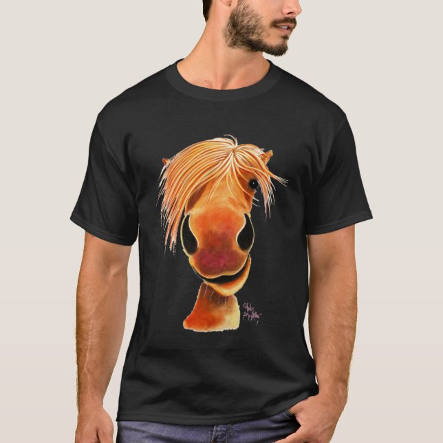 Pferde-Druck Ginger Nut Tiermuster T-Shirt (Vorderseite)
