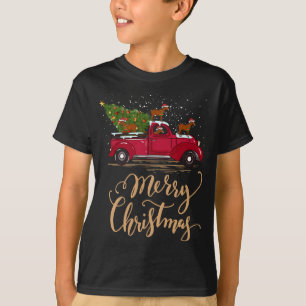 Pferde Fahren Weihnachtsbaum Truck Pferde Xmas Gif T-Shirt