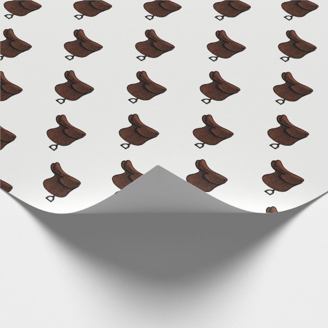 Pferde - Farbe des Reitsattelsattels Geschenkpapier (Ecke)