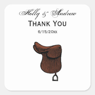 Pferde - Farbe des Reitsattelsattels Quadratischer Aufkleber