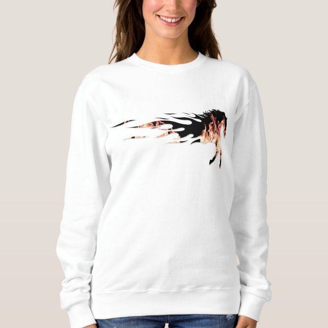 Pferde, Flammen, Logo für Pferde, Pferde Sweatshirt (Vorderseite)