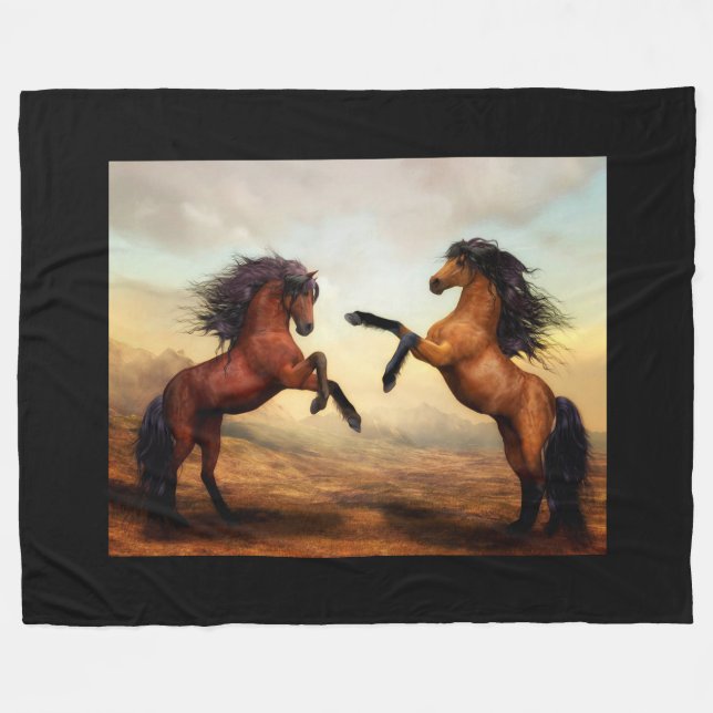Pferde Fleecedecke (Vorderseite (Horizontal))