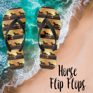 Pferde Galopp im Sommer Sonnenuntergang Flip Flops