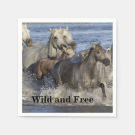 Pferde galoppieren im Wasser Serviette