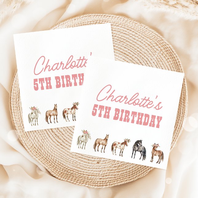 Pferde-Geburtstag-Pony-Party-Servietten Serviette (Von Creator hochgeladen)