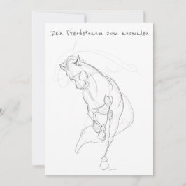 Pferde-Geburtstags- Glückwunschkarte zum ausmalen Einladung