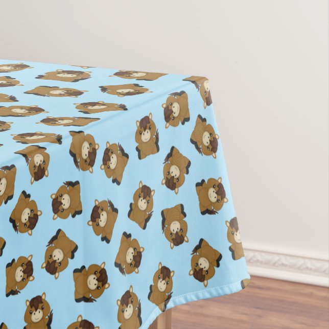 Pferde Geburtstagsfeier Blau Tischdecke (Beispiel)
