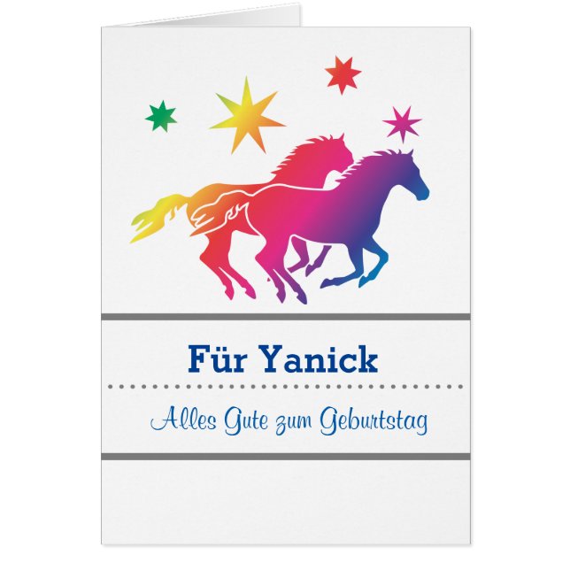 Pferde Geburtstagskarte (Vorne)