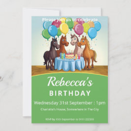 Pferde Geburtstagsparty Einladung