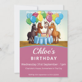 Pferde Geburtstagsparty Einladung
