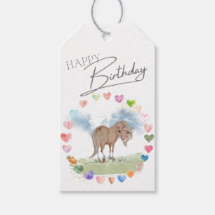 Pferde Geschenkanhänger mit süssem Pony und Herzen