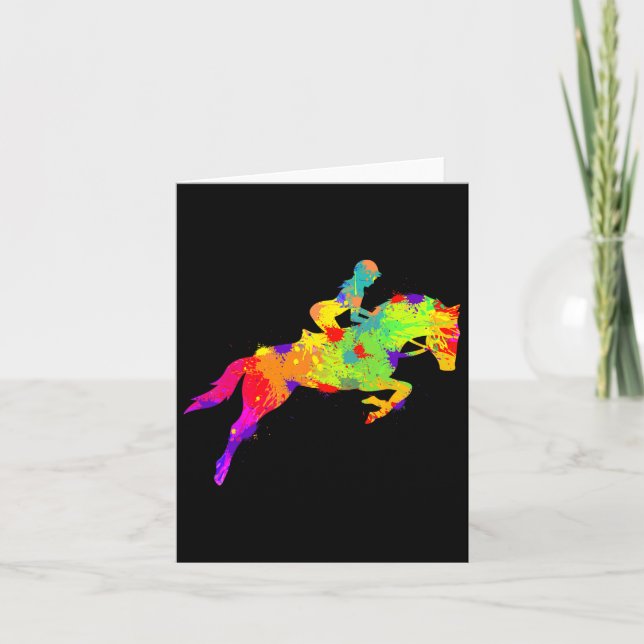 Pferde Girls Rider Reiten Karte (Vorderseite)