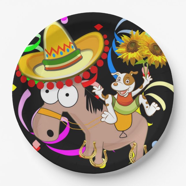 Pferde Happy Birthday Paper Teller (Vorderseite)