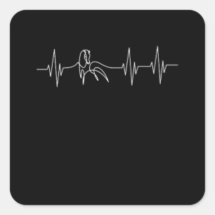Pferde Heartbeat Rider Pulse Ponny Quadratischer Aufkleber