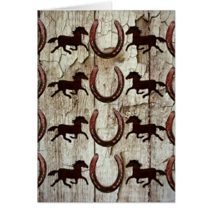Pferde Horseshos auf Barnholz Cowboy Geschenke