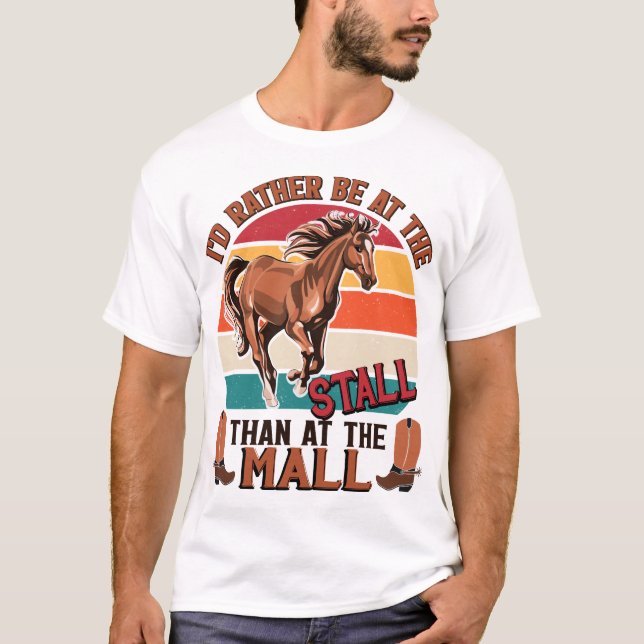 Pferde, ich wäre eher im T - Shirt für Spaß am Sta (Vorderseite)