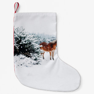 PFERDE IM FALLSCHNEE KLEINER WEIHNACHTSSTRUMPF