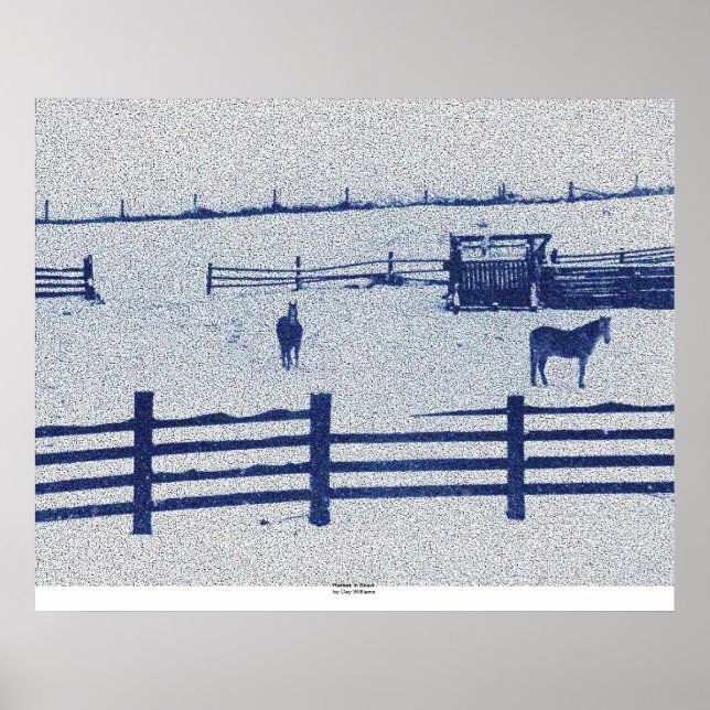Pferde im Schnee Poster (Vorne)