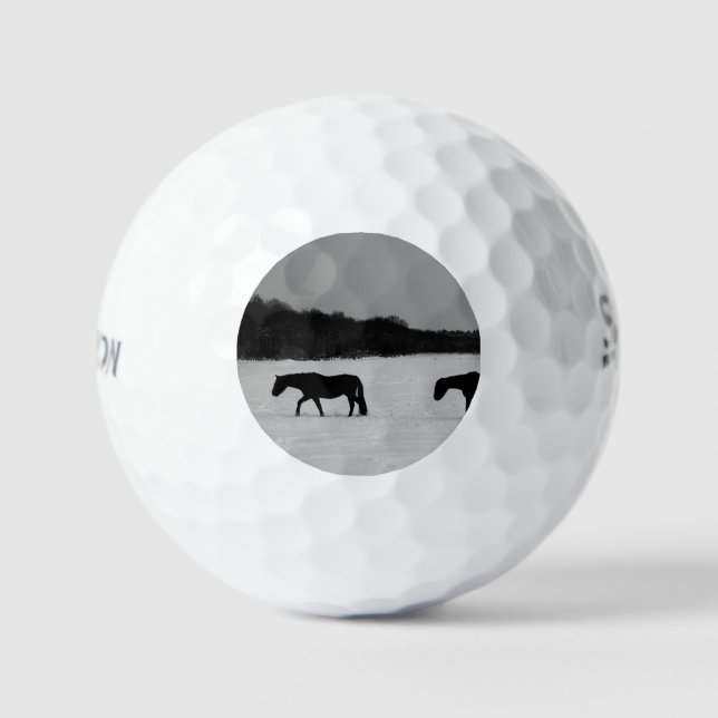 Pferde im Schnee ssf gbcnm Golfball (Vorderseite)