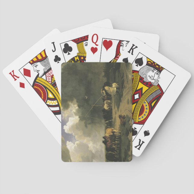 Pferde in einem Regensturm (Pferde) Spielkarten (Rückseite)