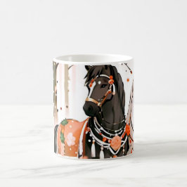 Pferde in einem Roten Wald Kaffeetasse