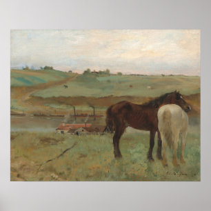 Pferde in einer Wiese - Edgar Degas Fine Art Poste Poster
