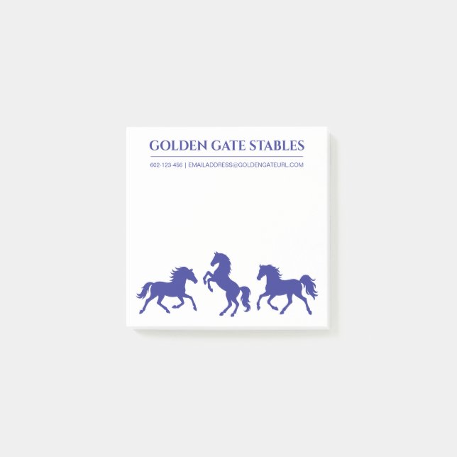 Pferde in Motion Pferdestall oder Ranch Post-it Klebezettel (Vorderseite)