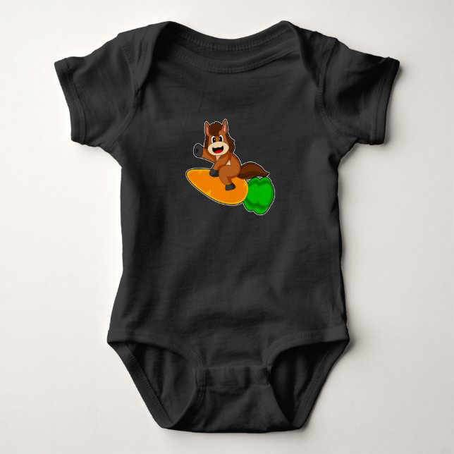 Pferde-Karotten-Rakete Baby Strampler (Vorderseite)