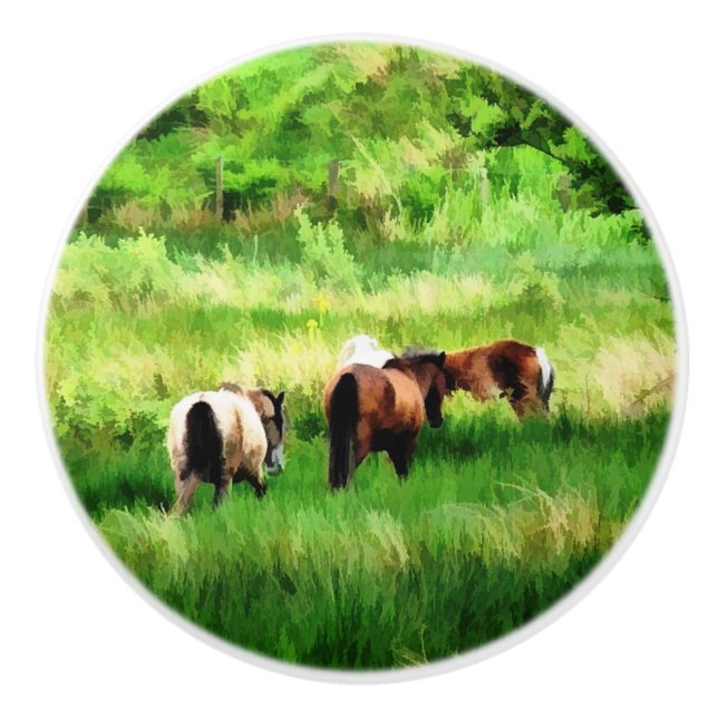 PFERDE KERAMIKKNAUF (Vorderseite)