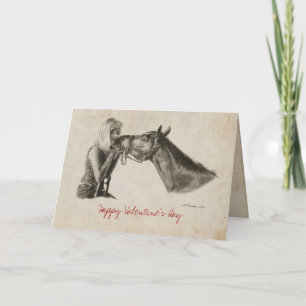 Pferde Kisses Valentinstag Feiertagskarte