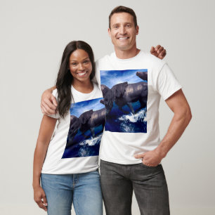 Pferde laufen im Wasser Landschaft T-Shirt